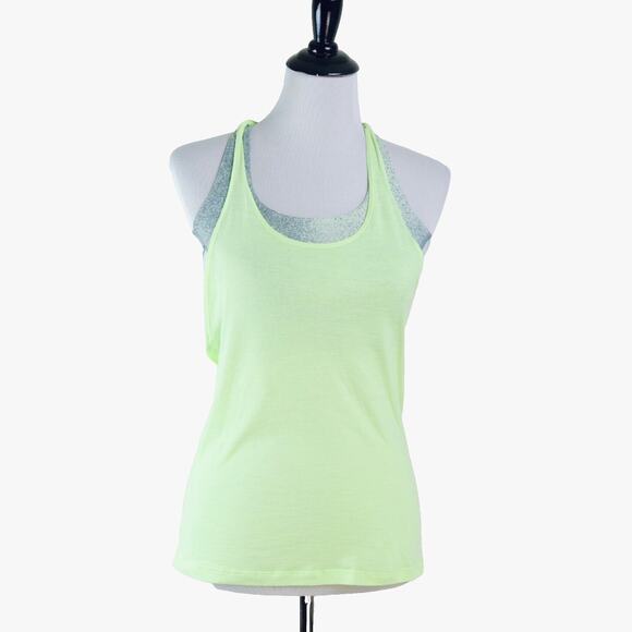 Lululemon Size 4 Twist & Toil Tank Top 2 in 1 Mint Citrus *as is* - Picture 2 of 10